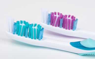 Two toothbrush for healthcare on the white background