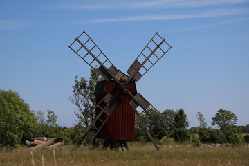 Fototapeta premium Historic windmill at Öland, Sweden