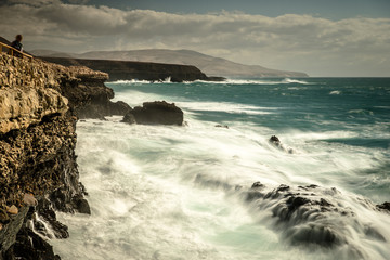 Atlantikwellen am Strand von Fuerteventura