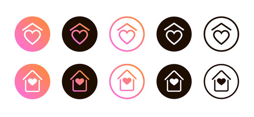 Social media set self-isolation icons stay home. Stay home sign. Kit of colorful icons.