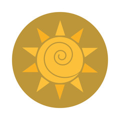 cartoon sun weather sky block and flat icon