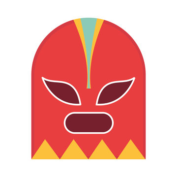 Mexican Fighter Mask Traditional Flat Icon