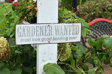 Funny sign in the garden
