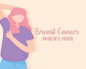 breast cancer awareness woman recommended exam vector design