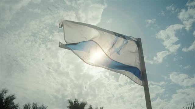 Flag of Israel blowing in the wind