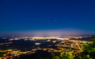 Panoramic night view of Ljubljana, Central Slovenia region