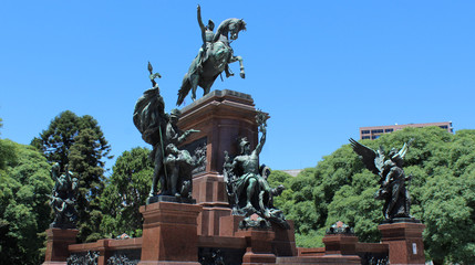 Fototapeta na wymiar General San Martin Monument at San Martin square, Buenos Aires, Argentina.