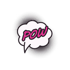 pow cloud bubble line and fill style icon vector design
