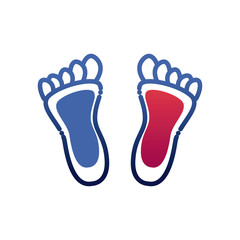 Feetprints gradient style icon vector design