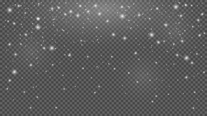 Christmas snow falling snowflakes transparent effect. Snow winter, christmas snowfall. Snowy landscape. EPS 10