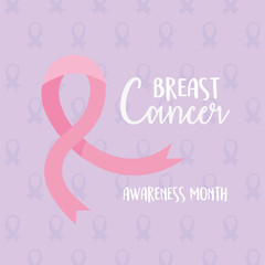 breast cancer awareness pink ribbon fight campaign vector design