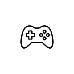 Game controller icon  in black line style icon, style isolated on white background