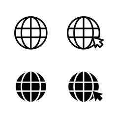 web globe icon set, eps vector