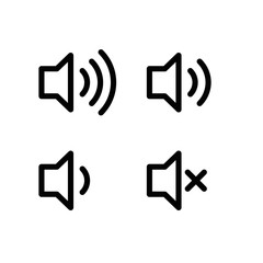 volume set icon, up down mute bar vector eps