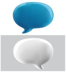 3d vector talking cloud, 3D illustration of speech bubble. Glossy talking cloud bubble high quality vector. Shiny cloud foam vector. - obrazy, fototapety, plakaty