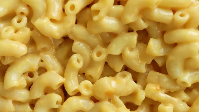 Closeup of Rotating Macaroni and Cheese