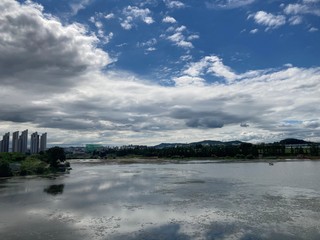 Fototapeta premium river and clouds