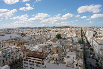 Fototapeta na wymiar Bird eyes view of Tunis is the capital and the largest city of Tunisia.