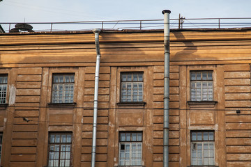 Facade of vintage classical building in Saint Petersburg