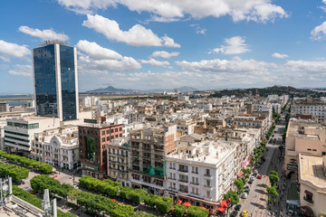 Bird eyes view of Tunis is the capital and the largest city of Tunisia.