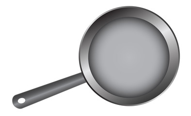 Vector illustration of a kitchen metal skillet