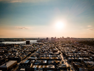 Baltimore City Skyline Drone