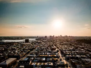 Fotobehang Baltimore City Skyline Drone © John