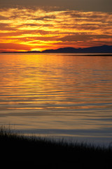 Salish Sea Sunset. Georgia Strait sunset looking towards Vancouver Island.

