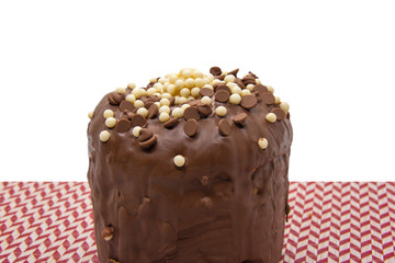 Chocolate panettone. Panettone is the traditional Italian dessert for Christmas