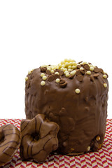 Chocolate panettone. Panettone is the traditional Italian dessert for Christmas