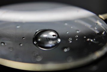 water drops on a lens/glasses