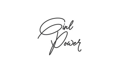 Girl power quote lettering. Calligraphy inspiration graphic design typography. Hand written card. Simple vector Female sign.
