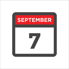 September 7 calendar icon with day and month