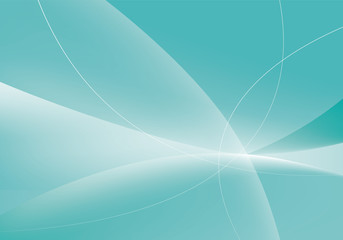 流れる曲線の緑のグラデーションの背景イラスト	