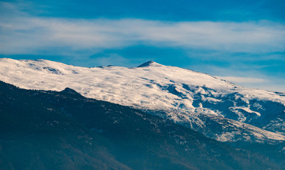 Fototapeta na wymiar Panoramic view of Granada City with Sierra Nevada in Background
