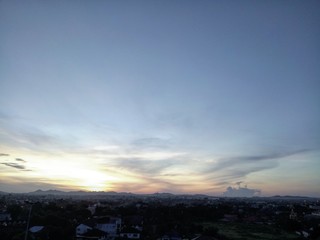 sunset over the city