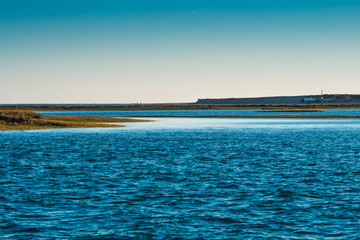 Panoramic view of City of Faro from the Sea