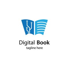 Fototapeta premium Digital book logo technology vector icon