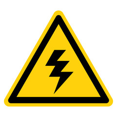 Warning High Voltage Symbol Sign, Vector Illustration, Isolate On White Background Label. EPS10