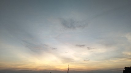 sunset over the city