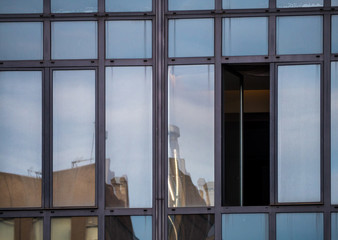 Close Only one open window in a office building