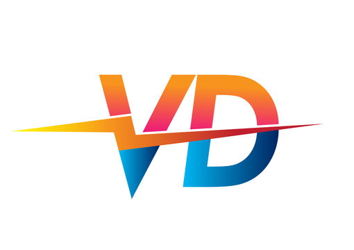 Letter VD logo with Lightning icon, letter combination Power Energy Logo design for Creative Power ideas, web, business and company.