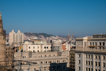 Fototapeta na wymiar Panoramic view of Barcelona City
