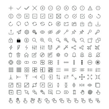 Interface or Essentials line 157 Icons set Vector