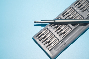 set of screwdriver heads consisting of PH, SL, torx
