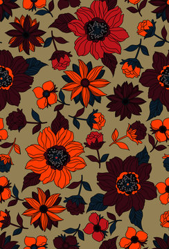 seamless pattern with flowers