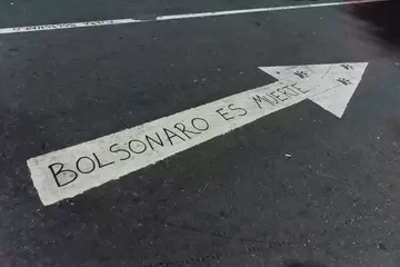 Foto auf Acrylglas Bolsonaro is Death, Protest against Brazilian environmental policies © Carolina Jaramillo