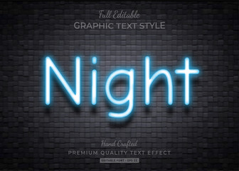 Blue Neon 3D Text Style Effect