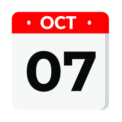 07 October calendar icon