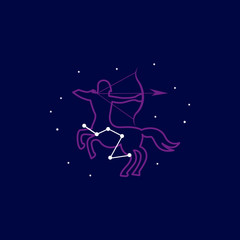 Obraz na płótnie Canvas Sagittarius zodiac sign logo. vector illustration. 